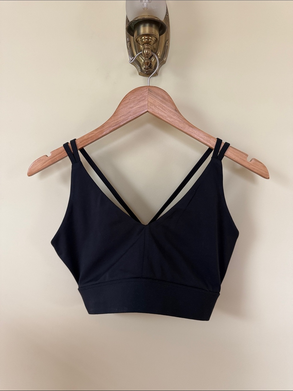 Girlfriend Collective Black Strappy Bralette Crop Top - Women’s size L